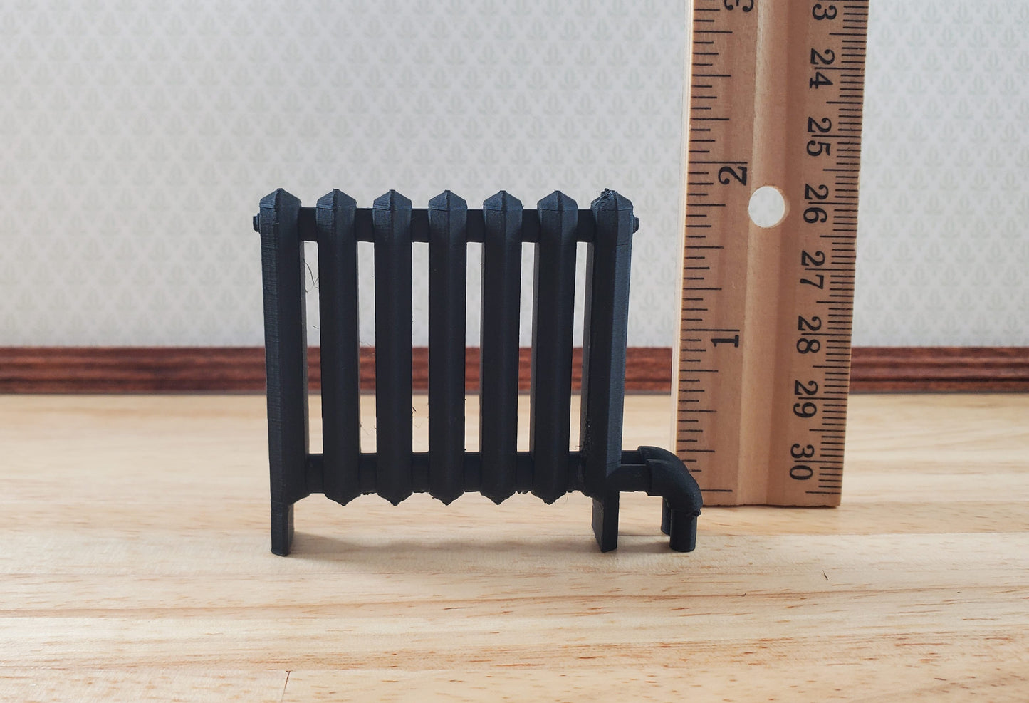 Miniature Radiator Black Classic Style 1:12 Scale Prop Dollhouse Accessory