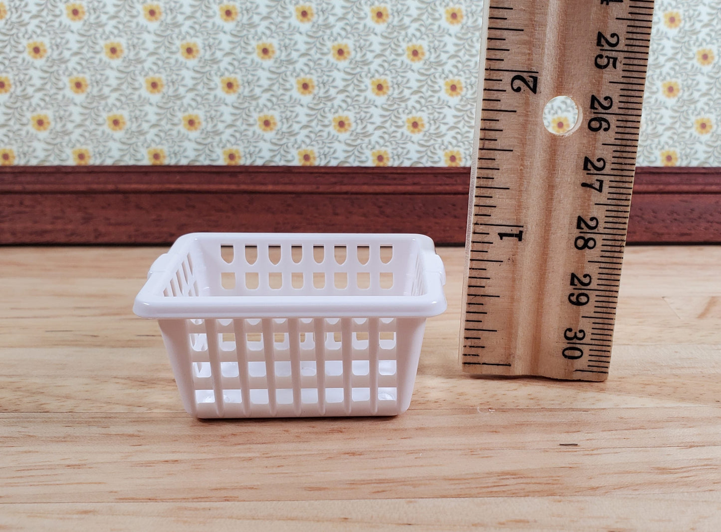 Dollhouse Laundry Basket White Modern Style 1:12 Scale Miniature