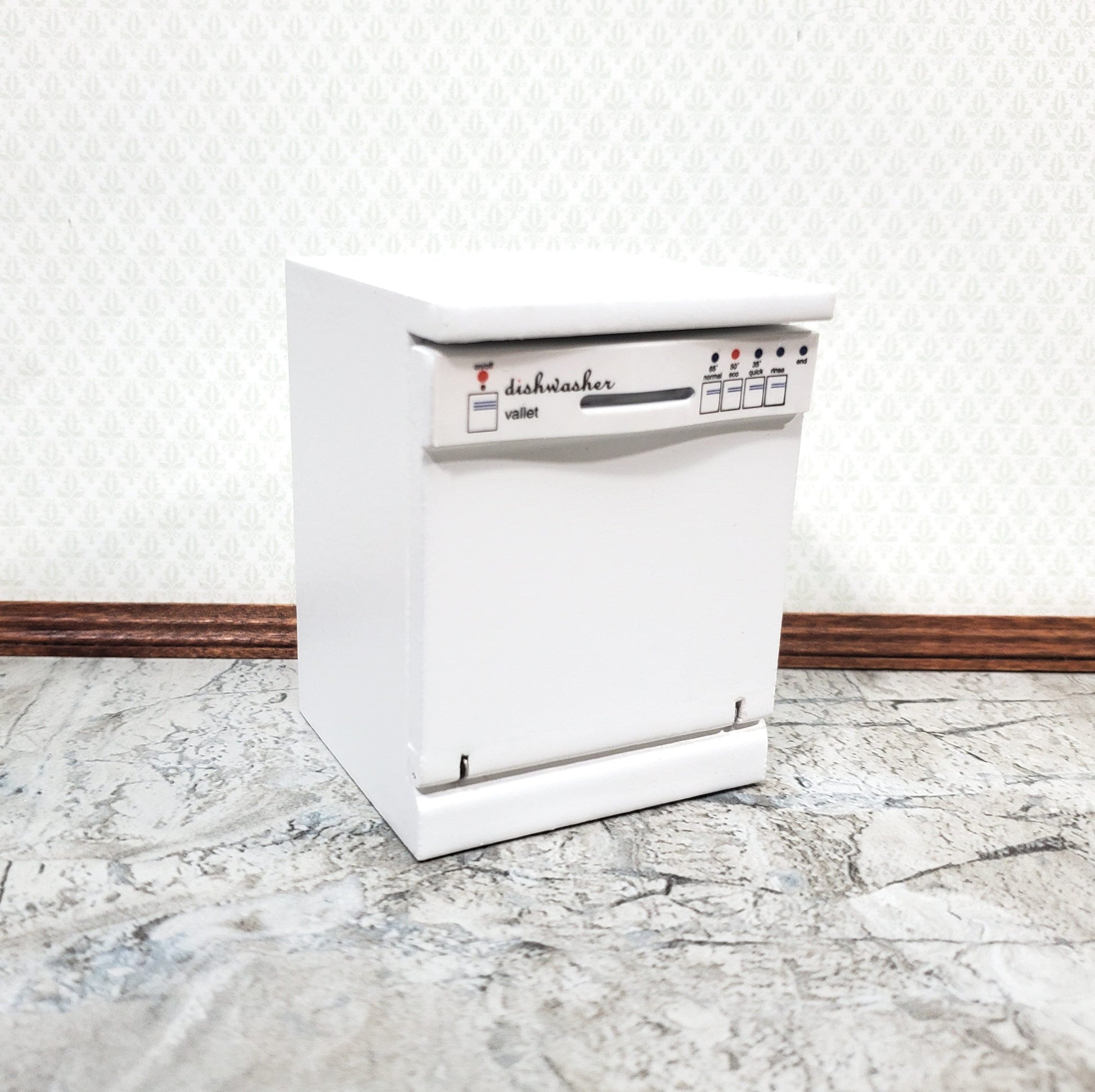 Dollhouse Dishwasher Modern Style Opens White 1:12 Scale Miniature