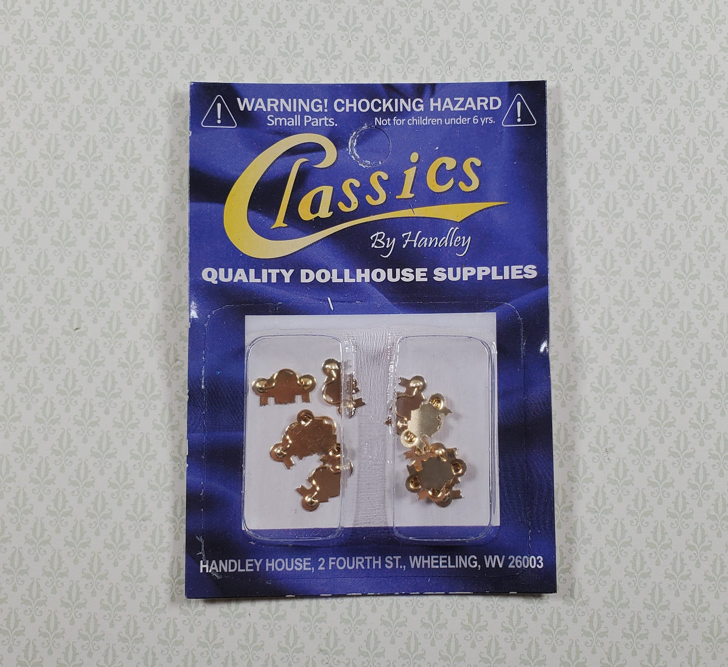 Dollhouse Drawer Pulls Victorian Style Gold Metal 10 Pieces 1:12 Scale
