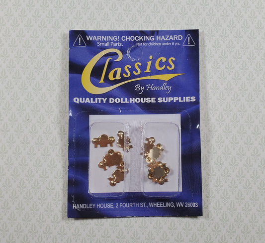 Dollhouse Drawer Pulls Victorian Style Gold Metal 10 Pieces 1:12 Scale