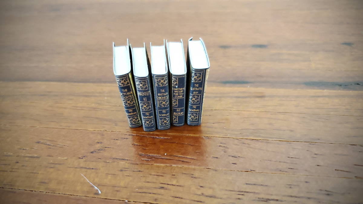 Dollhouse Miniature Book Set x5 Ray Bradbury 1:12 Scale (blank inside)
