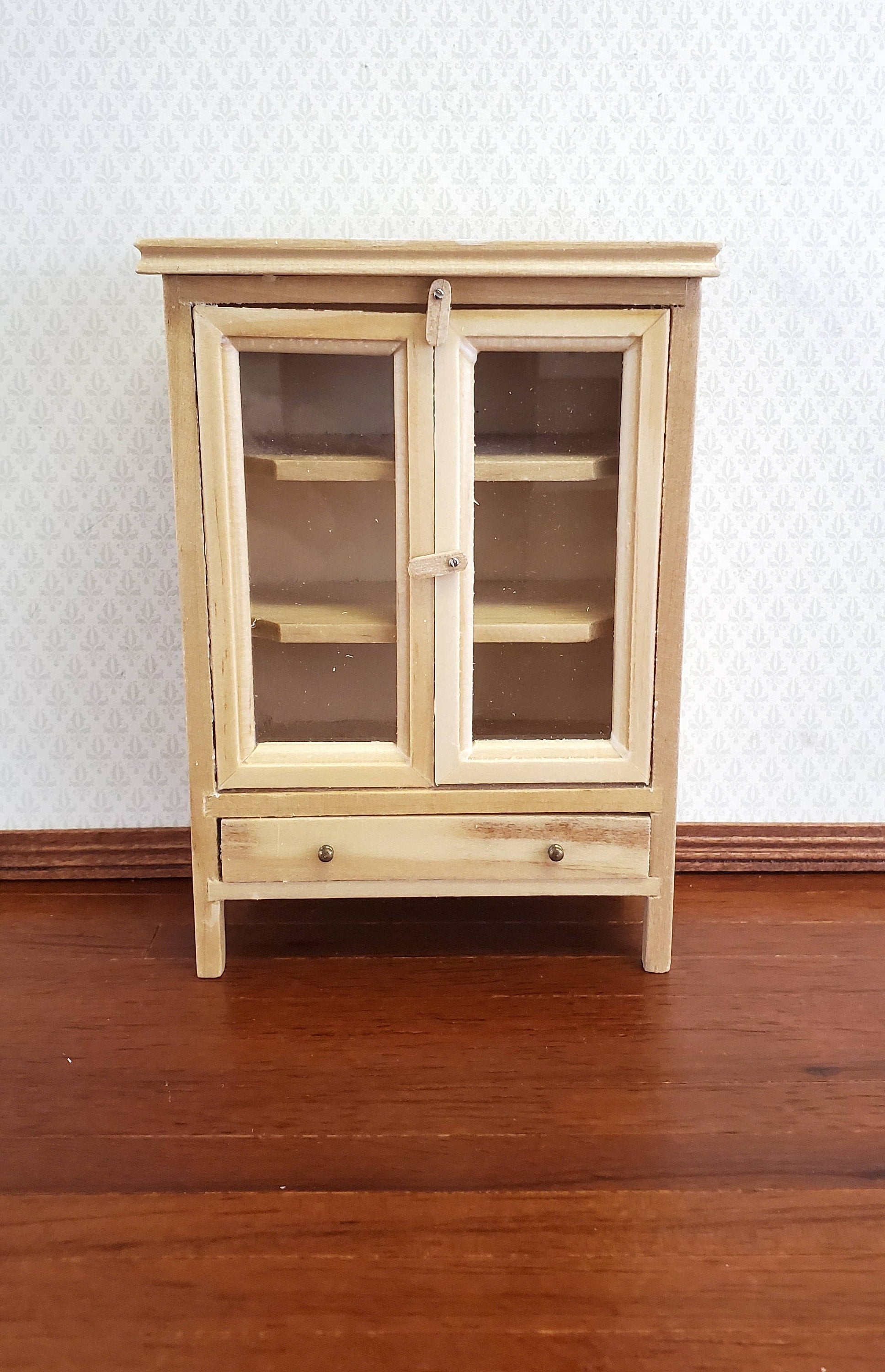 Dollhouse Miniature Meat Safe Fridge Light Oak Finish 1:12 Scale Wood Furniture