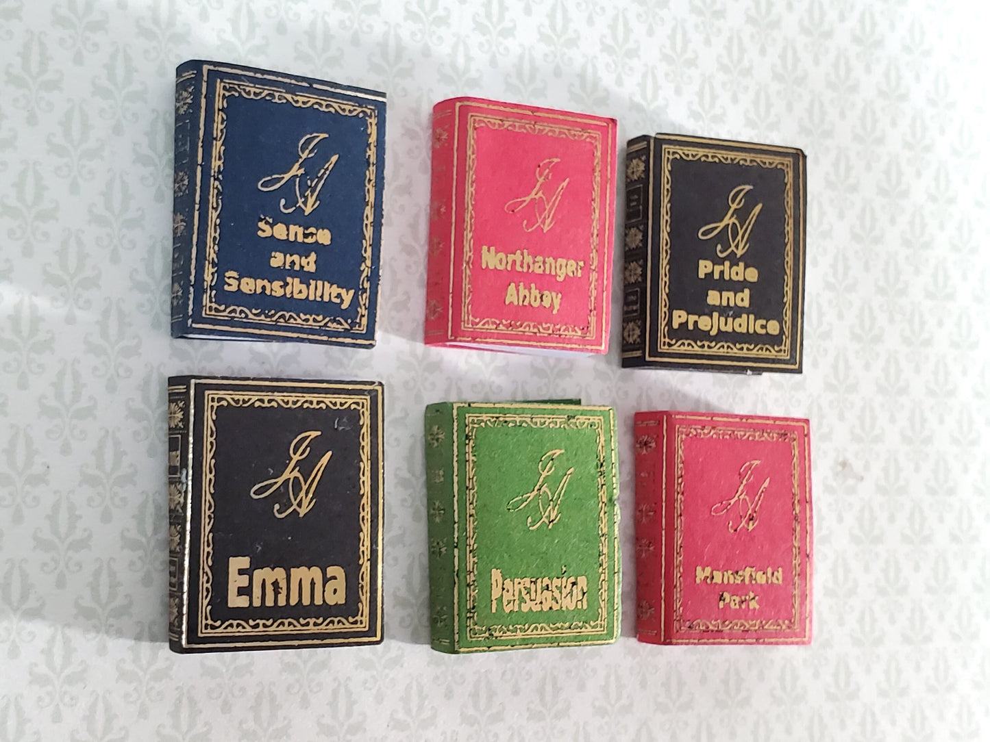 Dollhouse Miniature Books Set of 6 Jane Austin 1:12 Scale (blank inside)