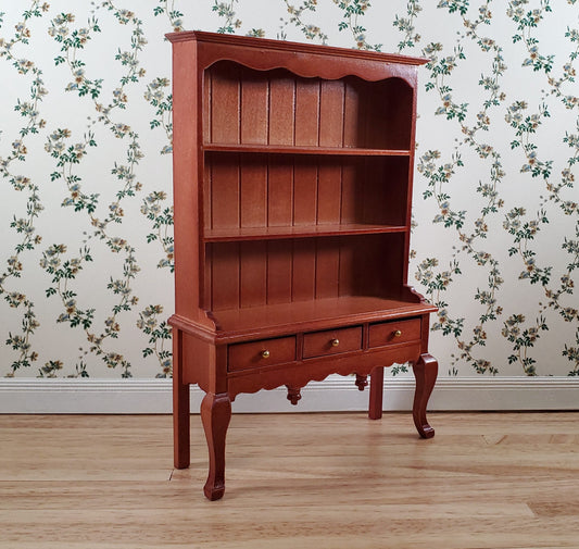 Dollhouse Kitchen Cupboard Hutch Queen Anne Style 1:12 Scale Miniature Furniture