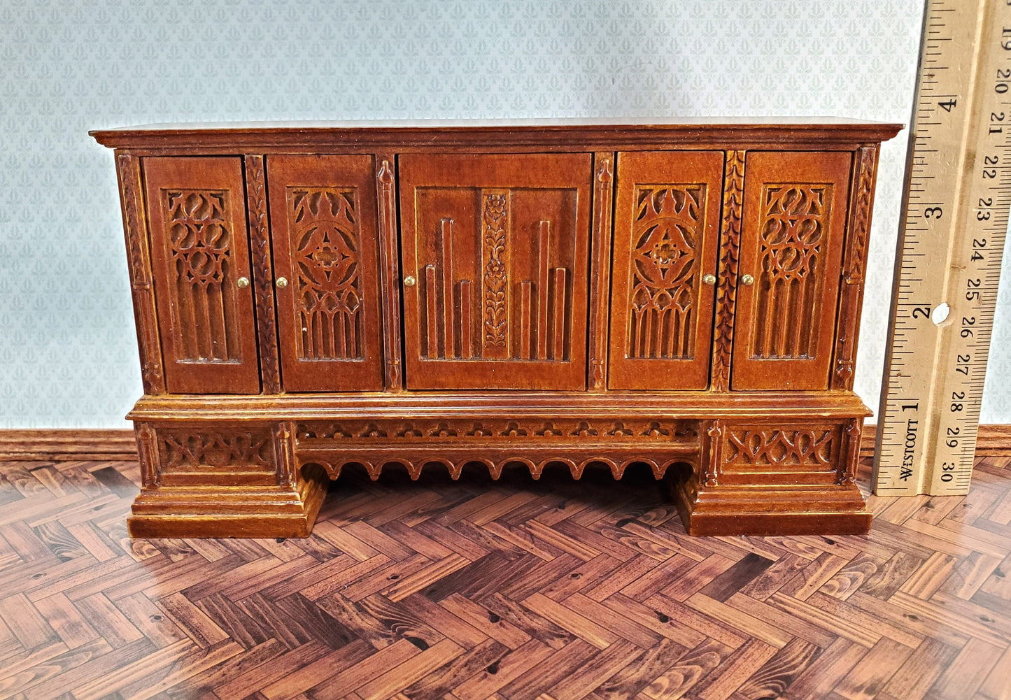 JBM Dollhouse Credenza Buffet Gothic Tudor 17th Century 1:12 Scale Furniture