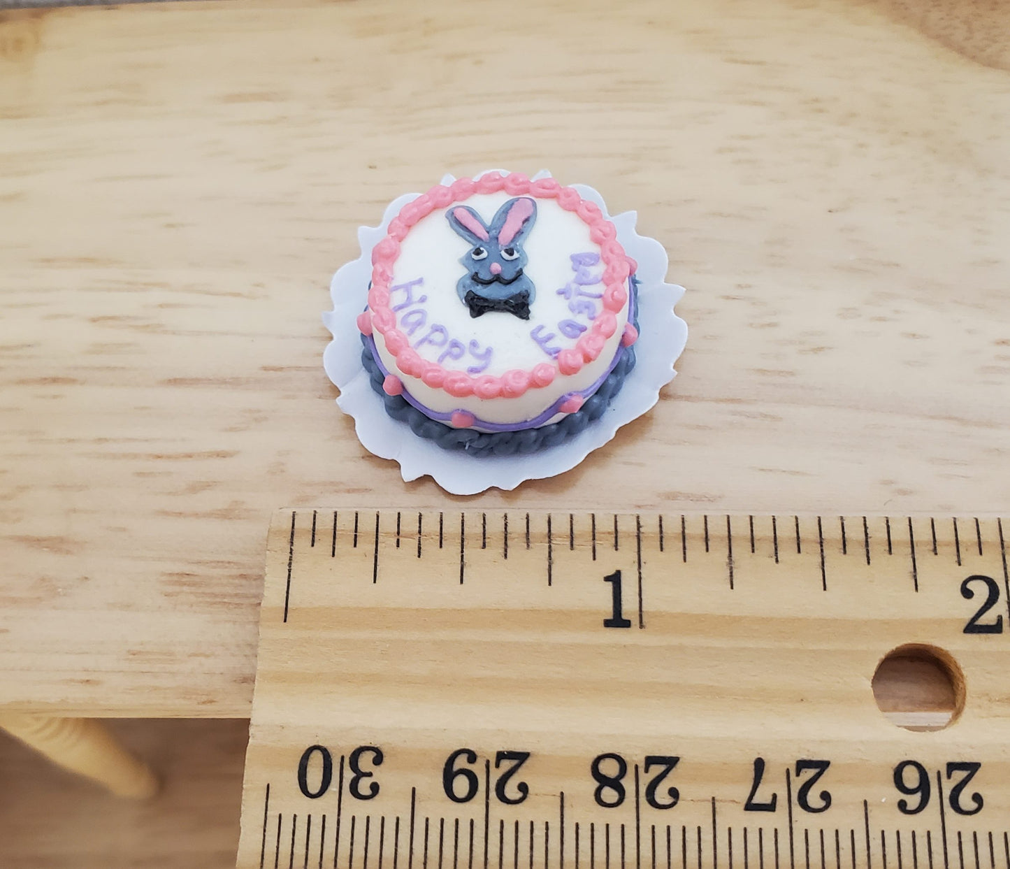 Dollhouse Happy Easter Cake with Bunny Rabbit 1:12 Scale