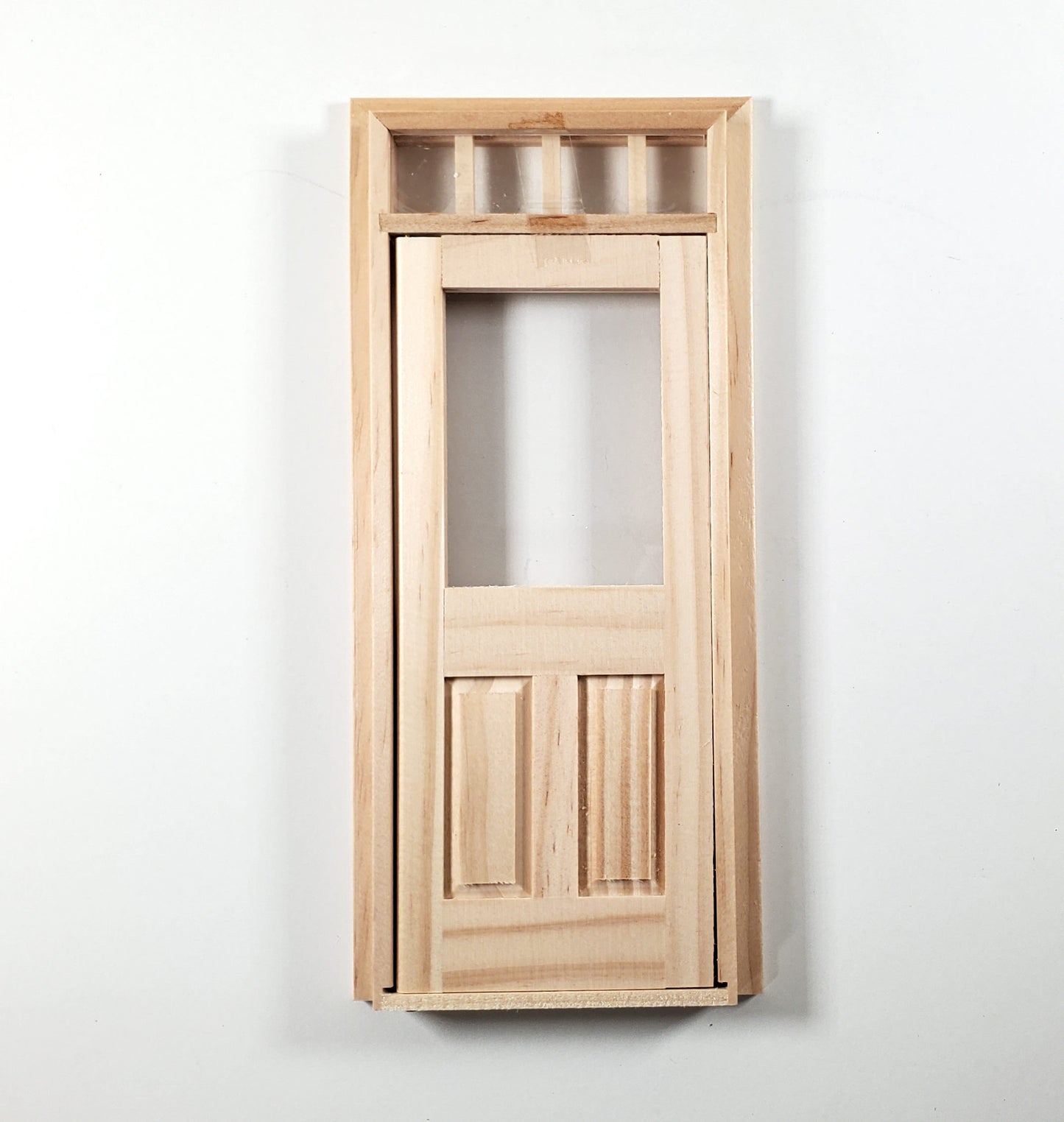 Dollhouse Exterior Door with Transom Window 1:12 Scale Houseworks #6018