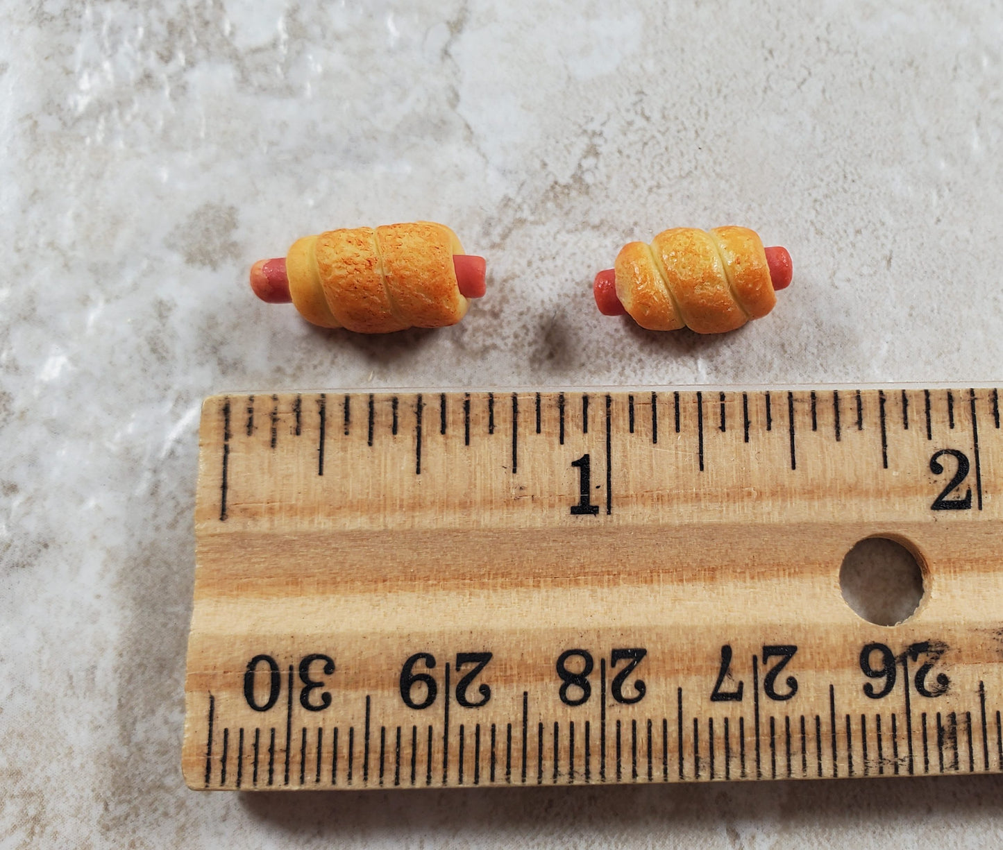 Dollhouse Pigs in a Blanket Hot Dogs Set of 2 1:12 Scale Miniature Food Kitchen
