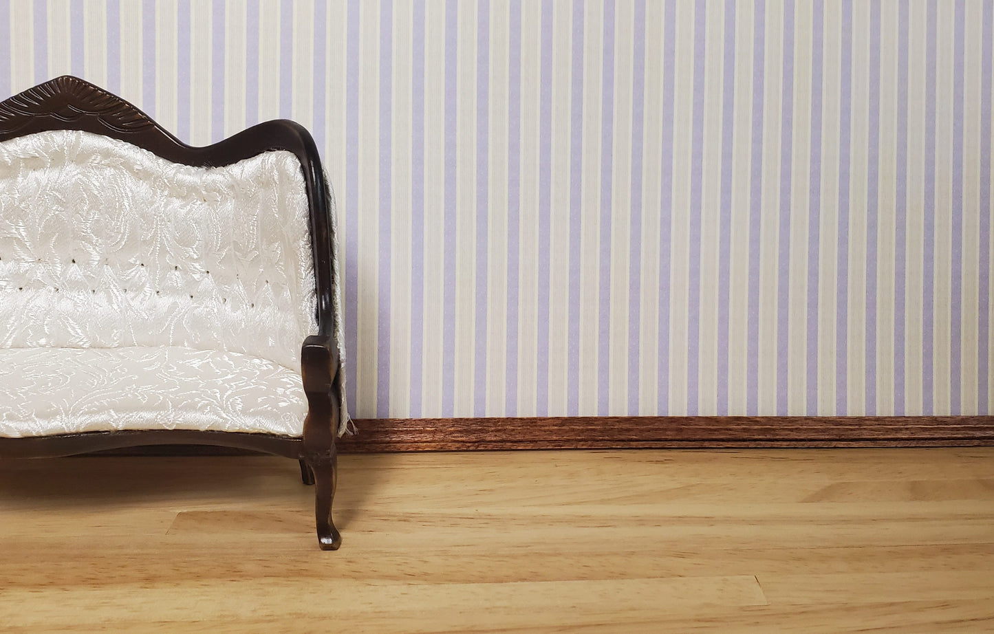 Dollhouse Wallpaper Lavender Purple Stripes 1:12 Scale Miniature by Itsy Bitsy