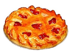 Dollhouse Cherry Pie with Heart Crust 1:12 Scale Miniature Food Kitchen Bakery
