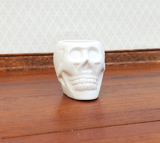 Miniature Halloween Skull Planter or Candy Dish for Dollhouse Decoration 1" Tall
