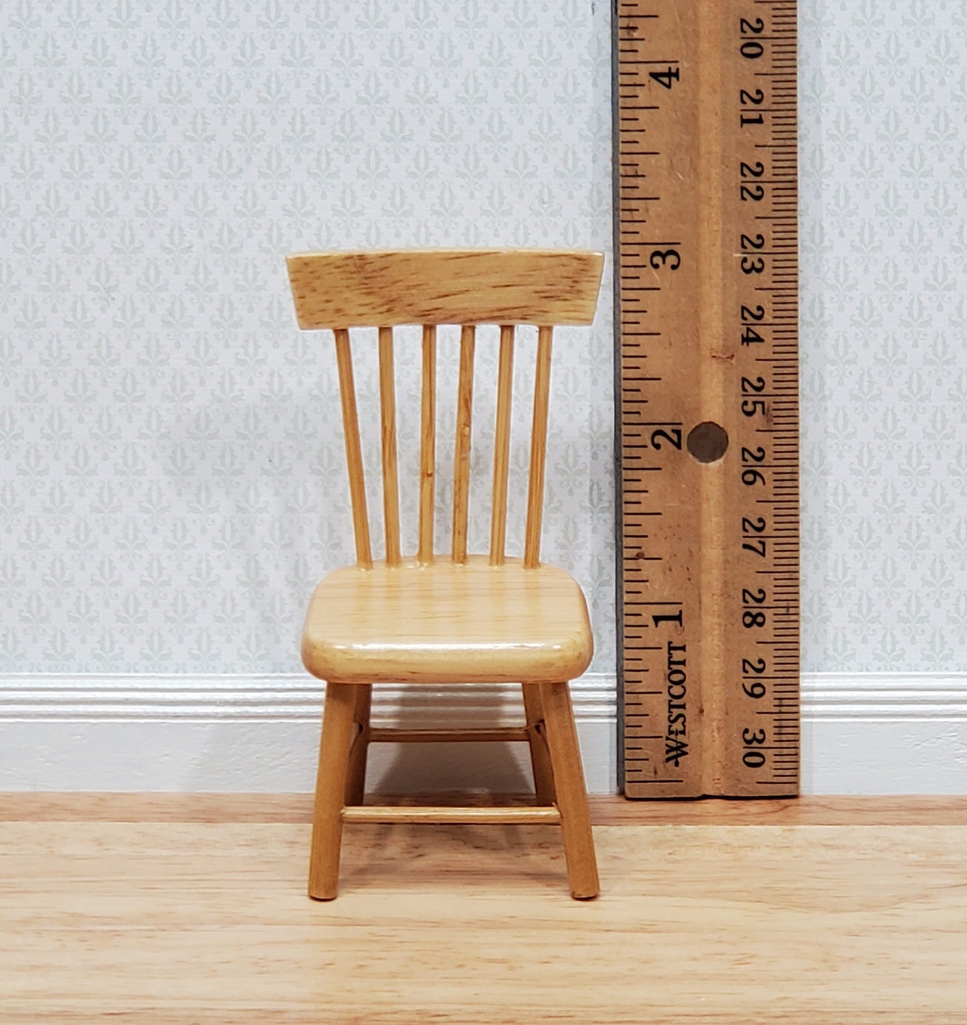 Dollhouse Kitchen Side Chair Light Oak 1:12 Scale Miniature Furniture D4413