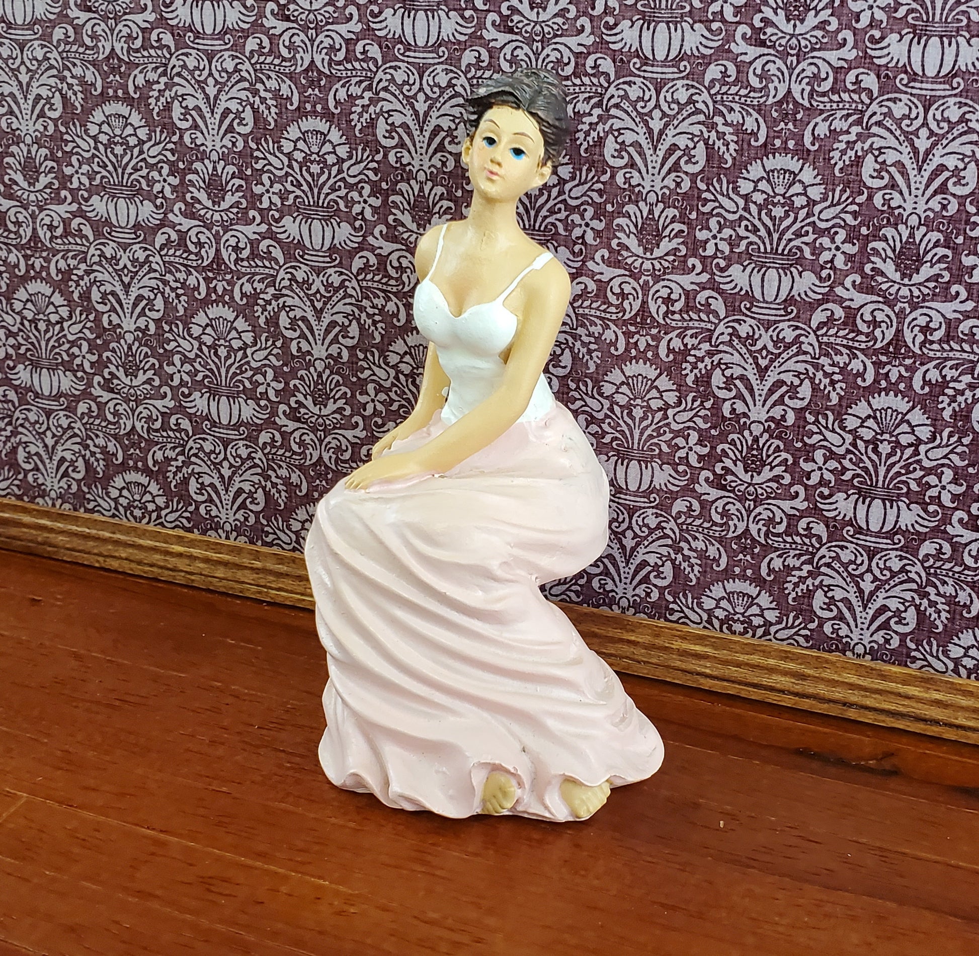 Dollhouse Miniature Seated Victorian Lady in Corset Resin 1:12 Scale SMALL Petite