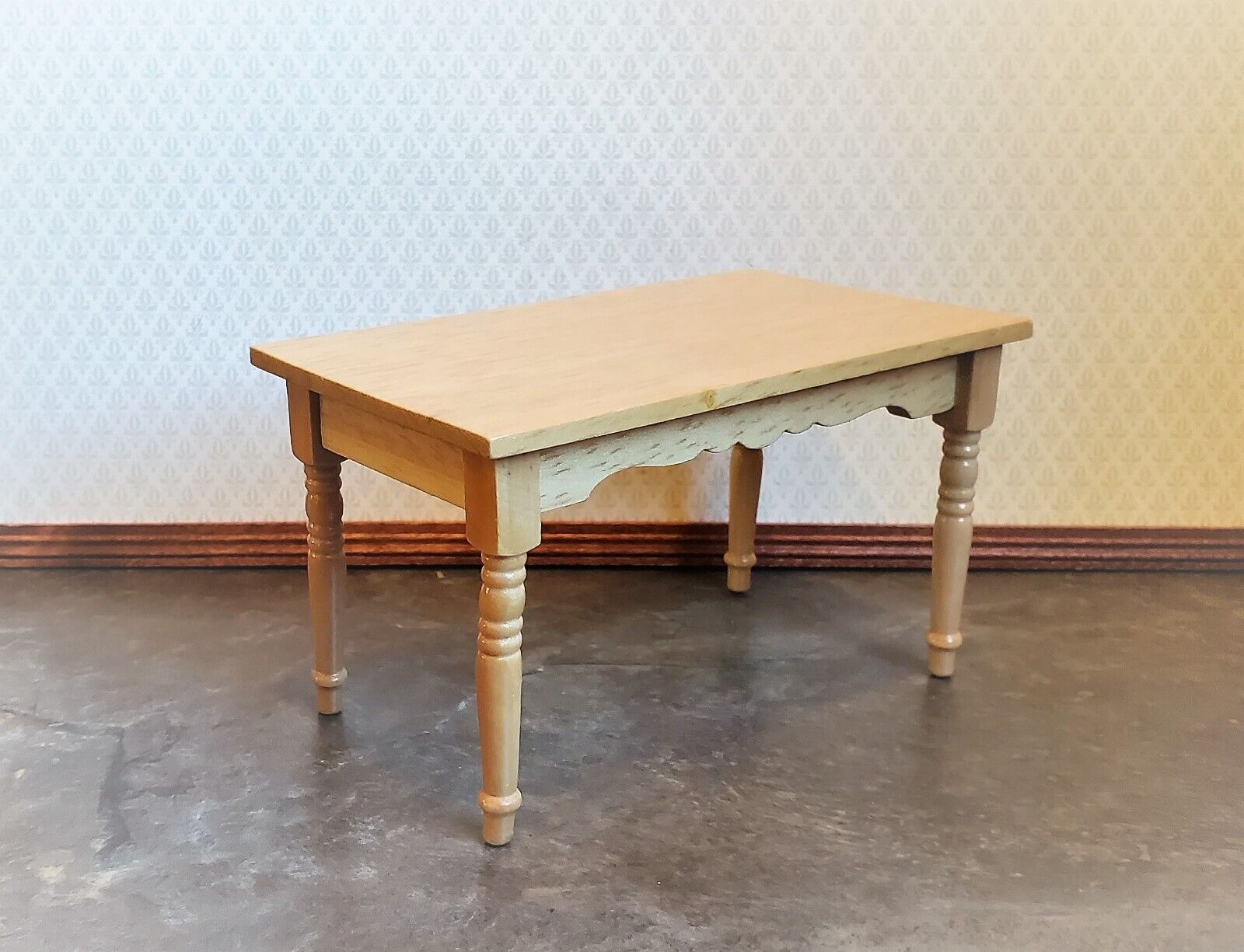 Dollhouse Kitchen Table Light Oak Finish 1:12 Scale Miniature Furniture