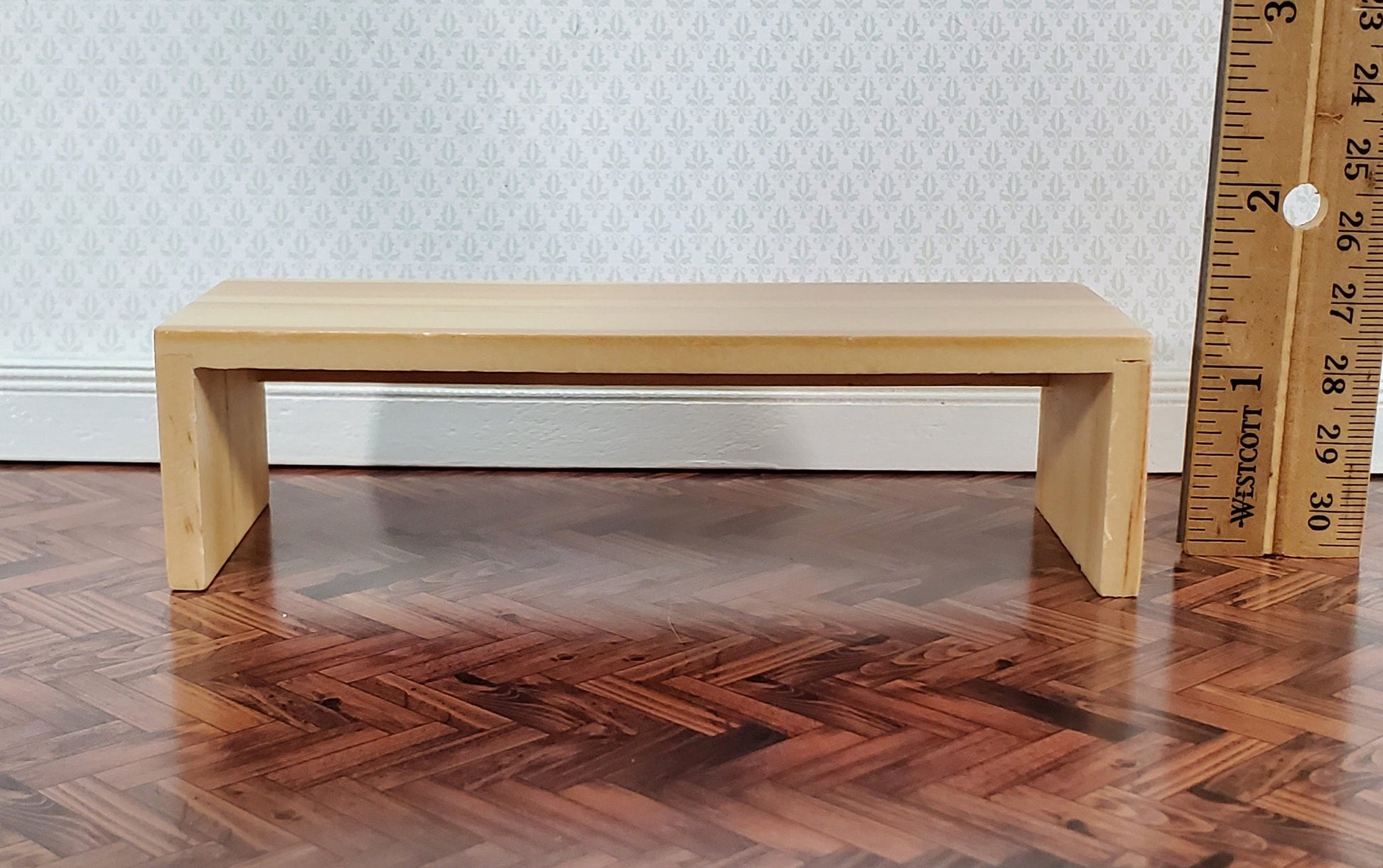 Dollhouse Modern Coffee Table Light Oak Finish 1:12 Scale Miniature Furniture