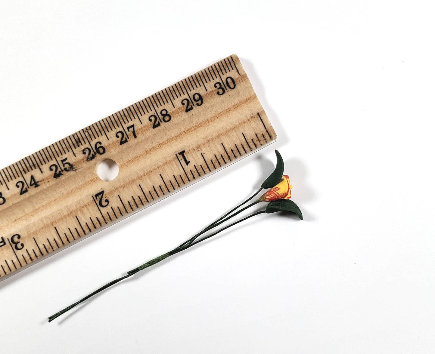 Dollhouse Yellow and Red Calla Lily Single Stem 1:12 Scale Miniature