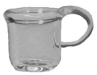 Dollhouse HALF SCALE Clear Glass Cups with Handles Set of 4 1:24 Miniature