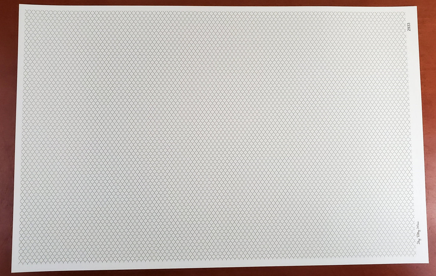 Dollhouse Tile Wallpaper or Flooring Trellis White Gray 1:12 Scale Itsy Bitsy Miniature