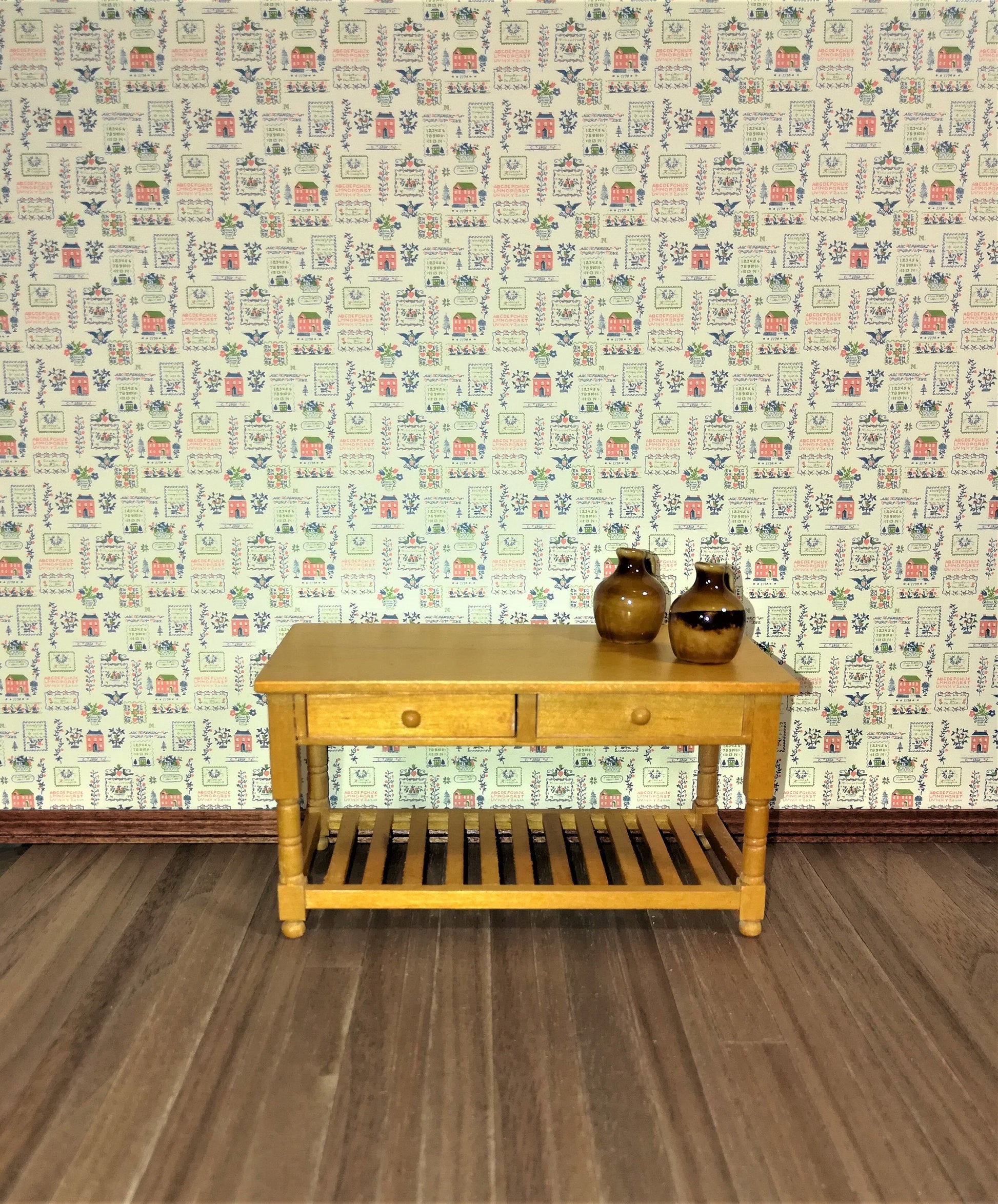 Dollhouse Miniature Wallpaper Kitchen "Mini Sampler" Federal Colonial Style 1:12 Scale