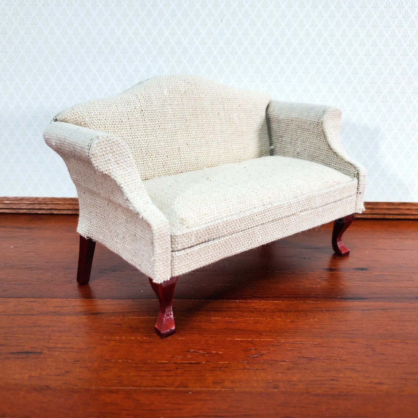 Dollhouse Sofa Couch Muslin Style Natural Fabric 1:12 Scale Miniature Furniture