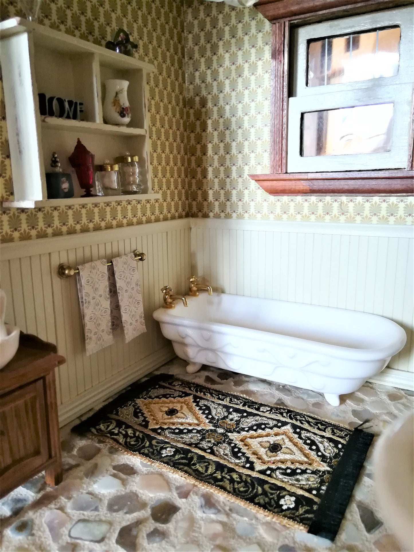 Dollhouse Wainscoting Wall Panels Wood Paneling x4 Sheets 1:12 Scale Miniature