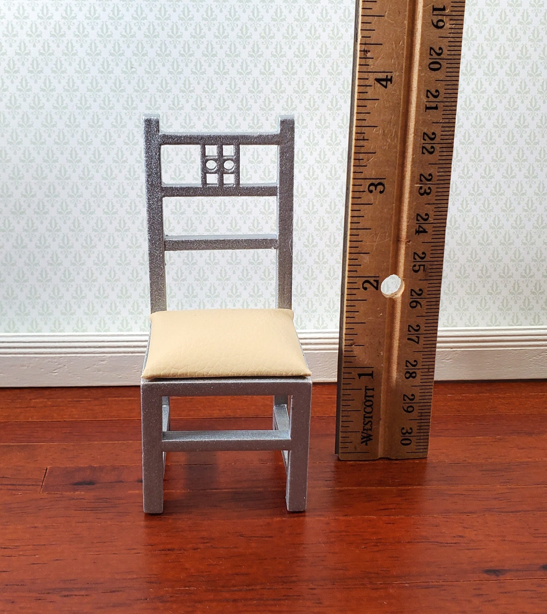 Dollhouse Dining Room Table and 4 Chairs Modern Style 1:12 Scale Miniature Furniture