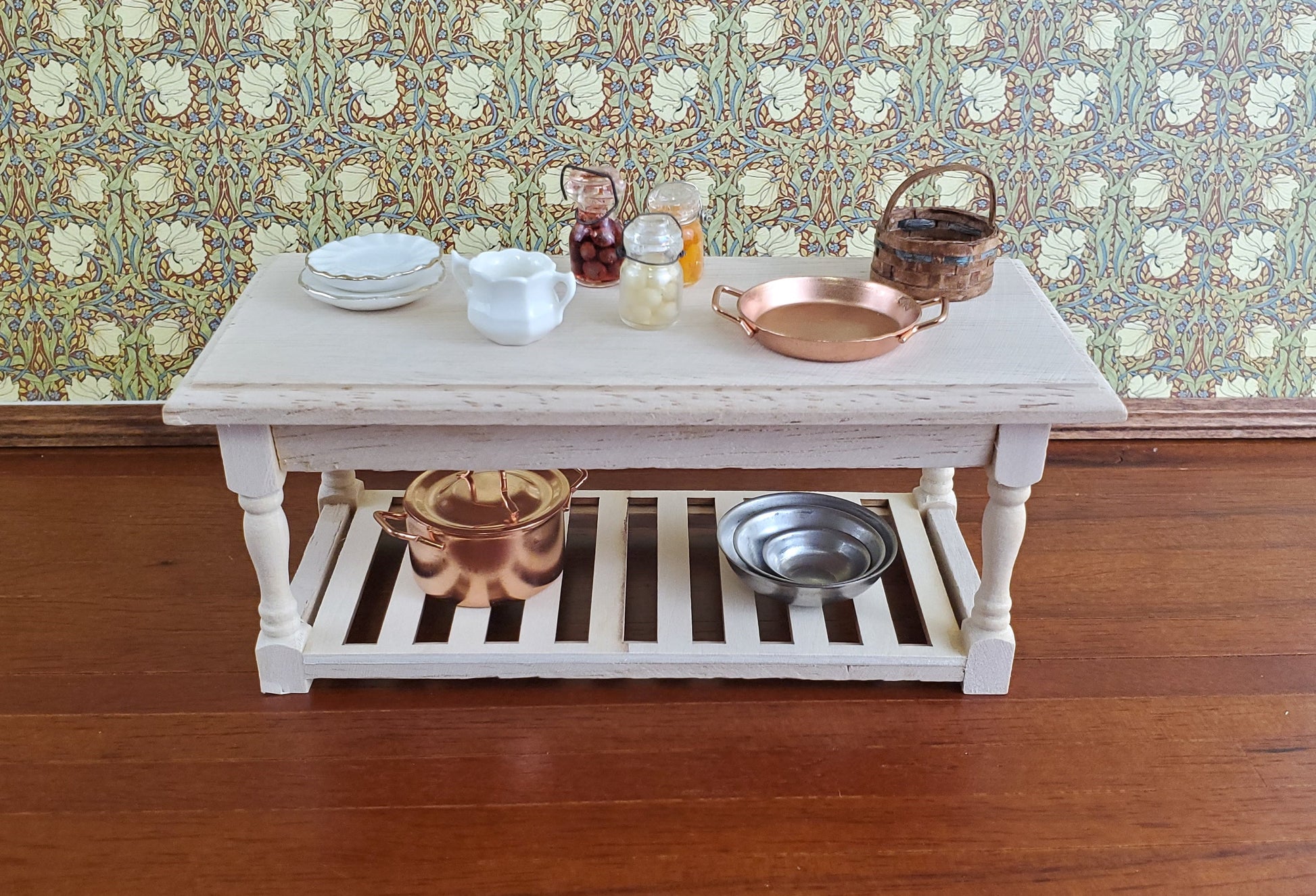 Dollhouse Miniature Large Kitchen Prep Table 1:12 Scale Unfinished Furniture