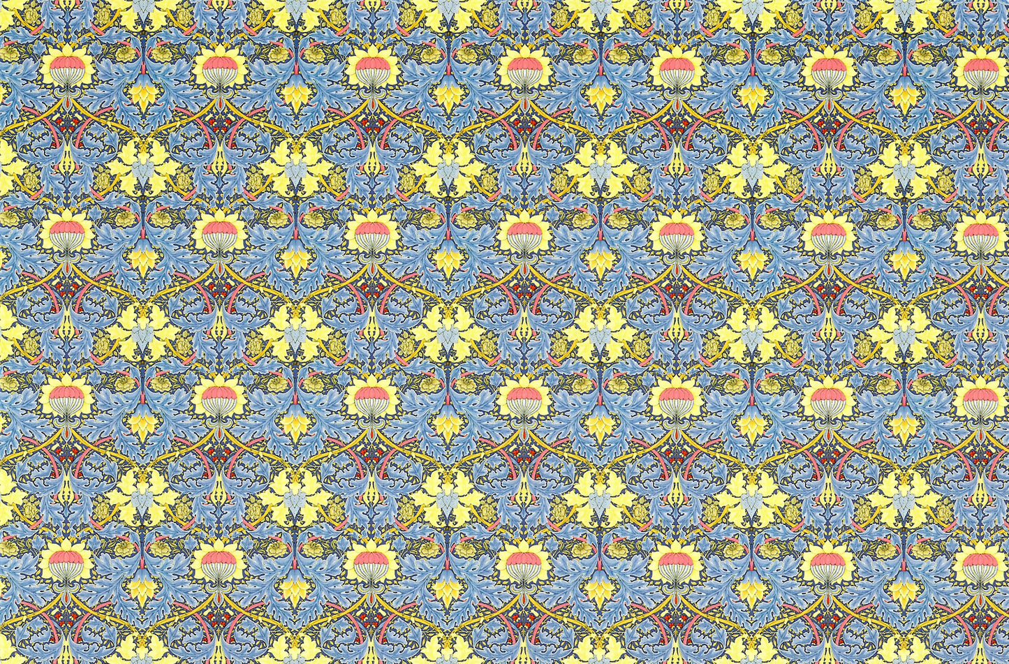 Dollhouse Wallpaper Victorian Morris Style Blue 1:12 Scale Miniature Itsy Bitsy