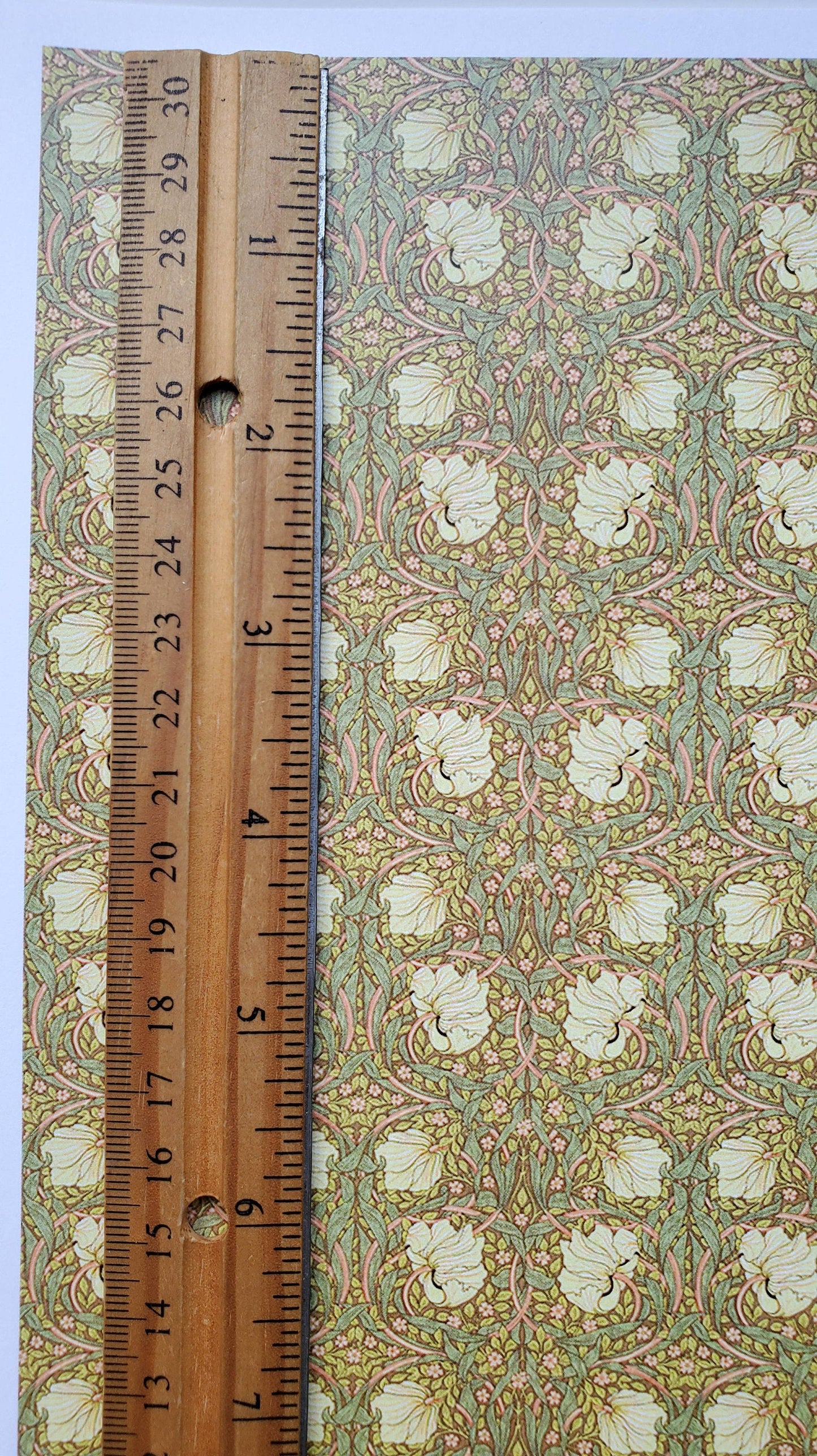 Dollhouse Wallpaper William Morris Art Nouveau Pimpernel Brown Floral 1:12 Scale Itsy Bitsy