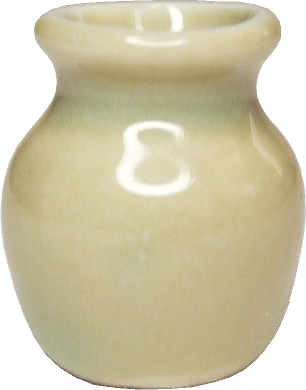 Dollhouse Yellow Green Ceramic Vase or Jar 1:12 Scale Miniature