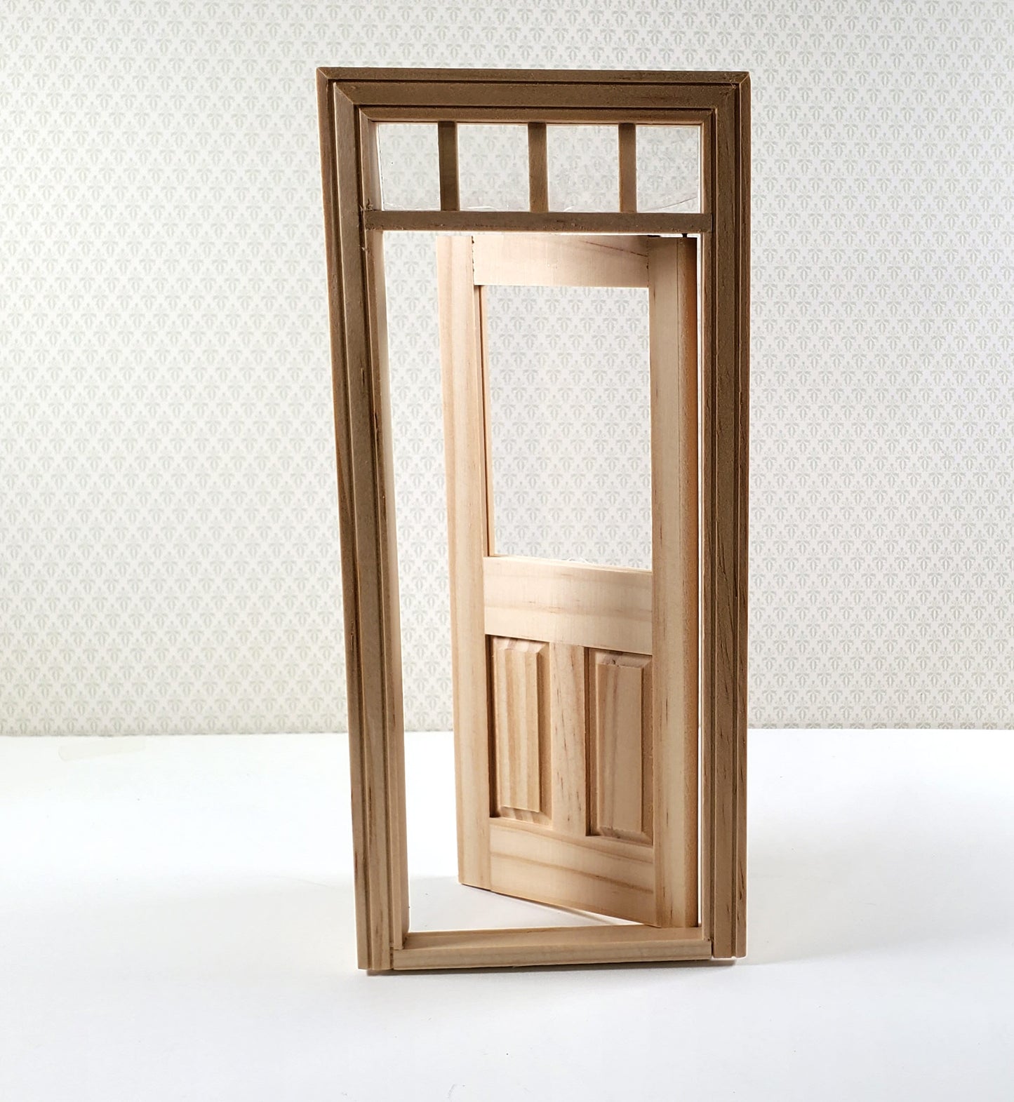 Dollhouse Exterior Door with Transom Window 1:12 Scale Houseworks #6018