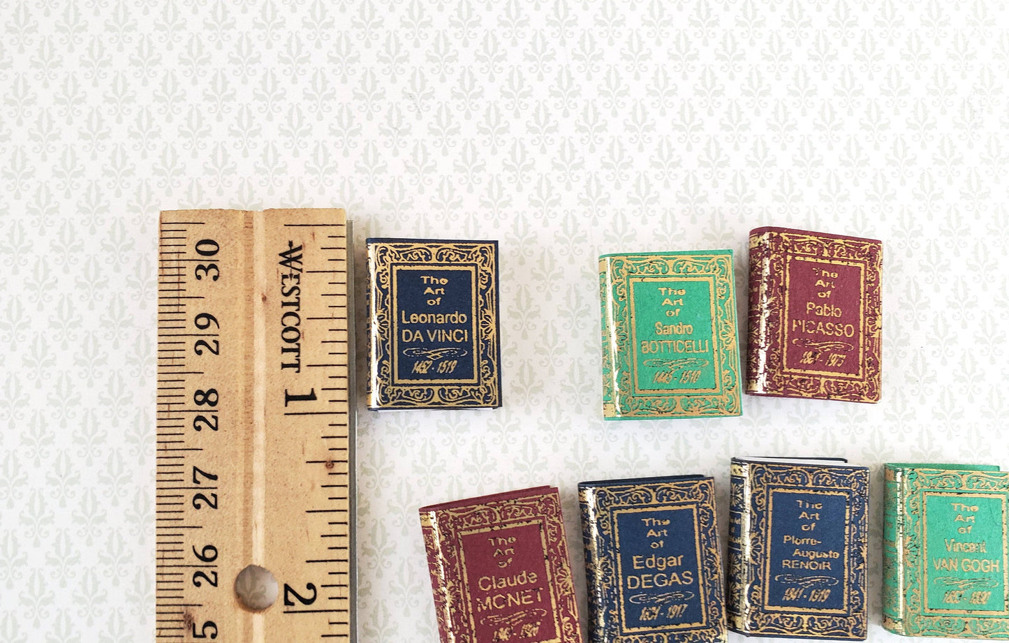 Dollhouse Miniature Book Set x10 Artists 1:12 Scale Books (blank inside)