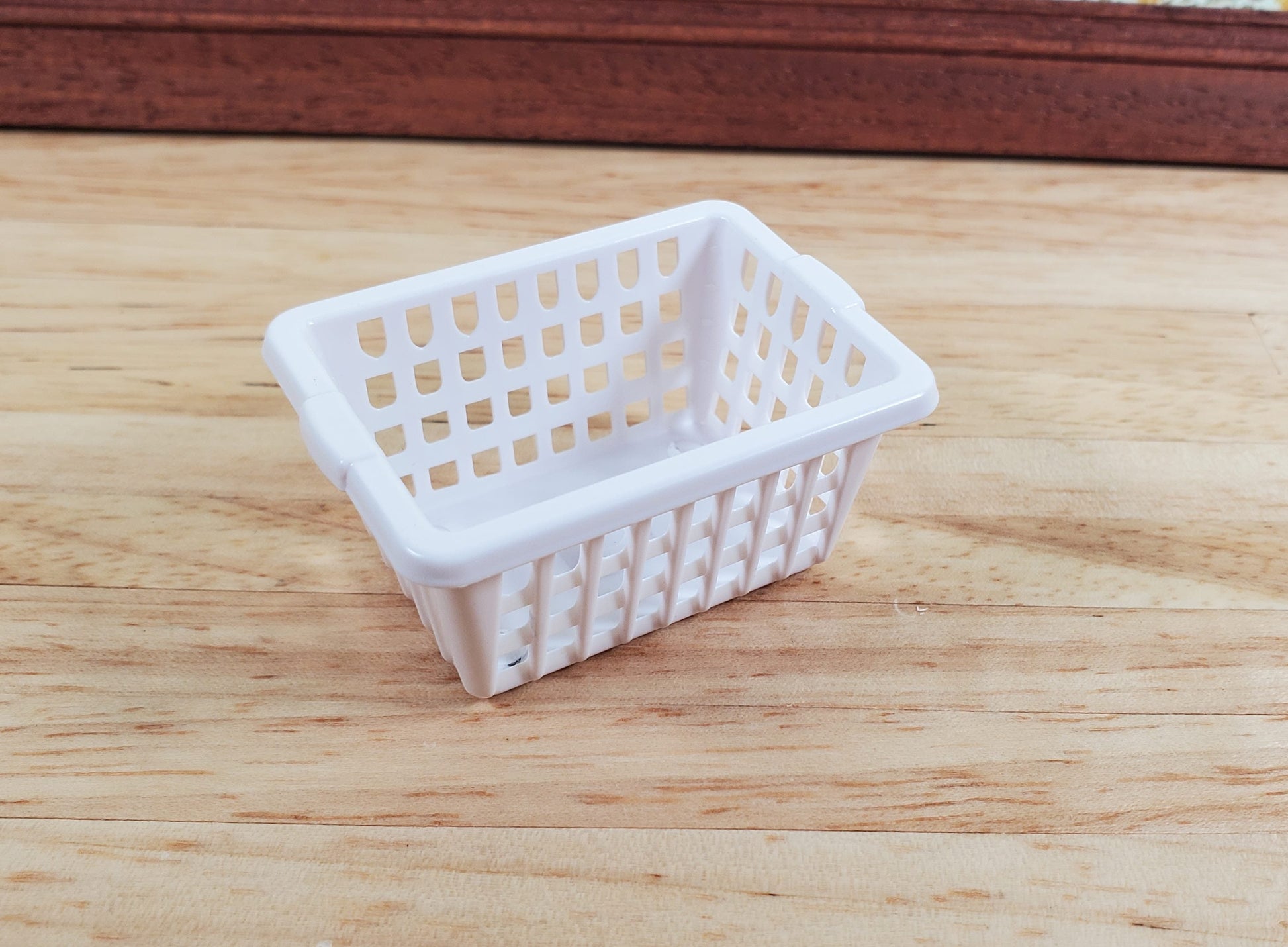 Dollhouse Laundry Basket White Modern Style 1:12 Scale Miniature