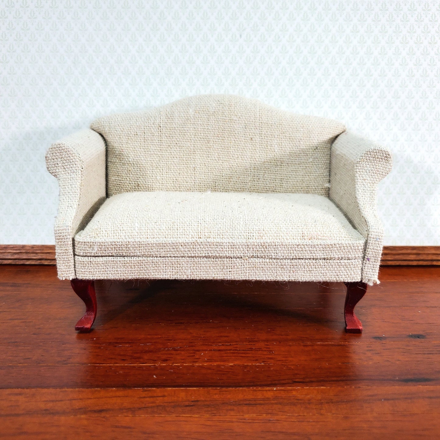 Dollhouse Sofa Couch Muslin Style Natural Fabric 1:12 Scale Miniature Furniture