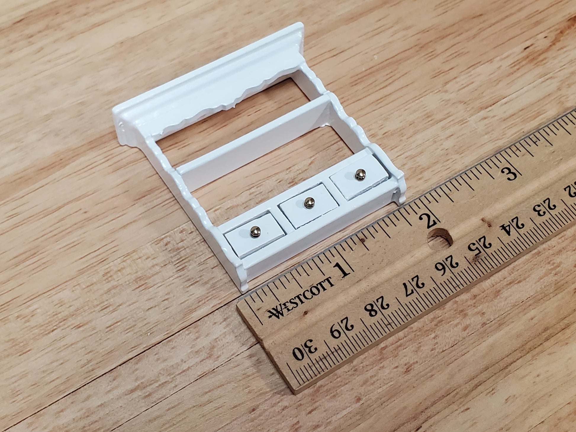 Dollhouse Spice Rack Small Wall Shelf with Drawers WHITE 1:12 Scale Miniature