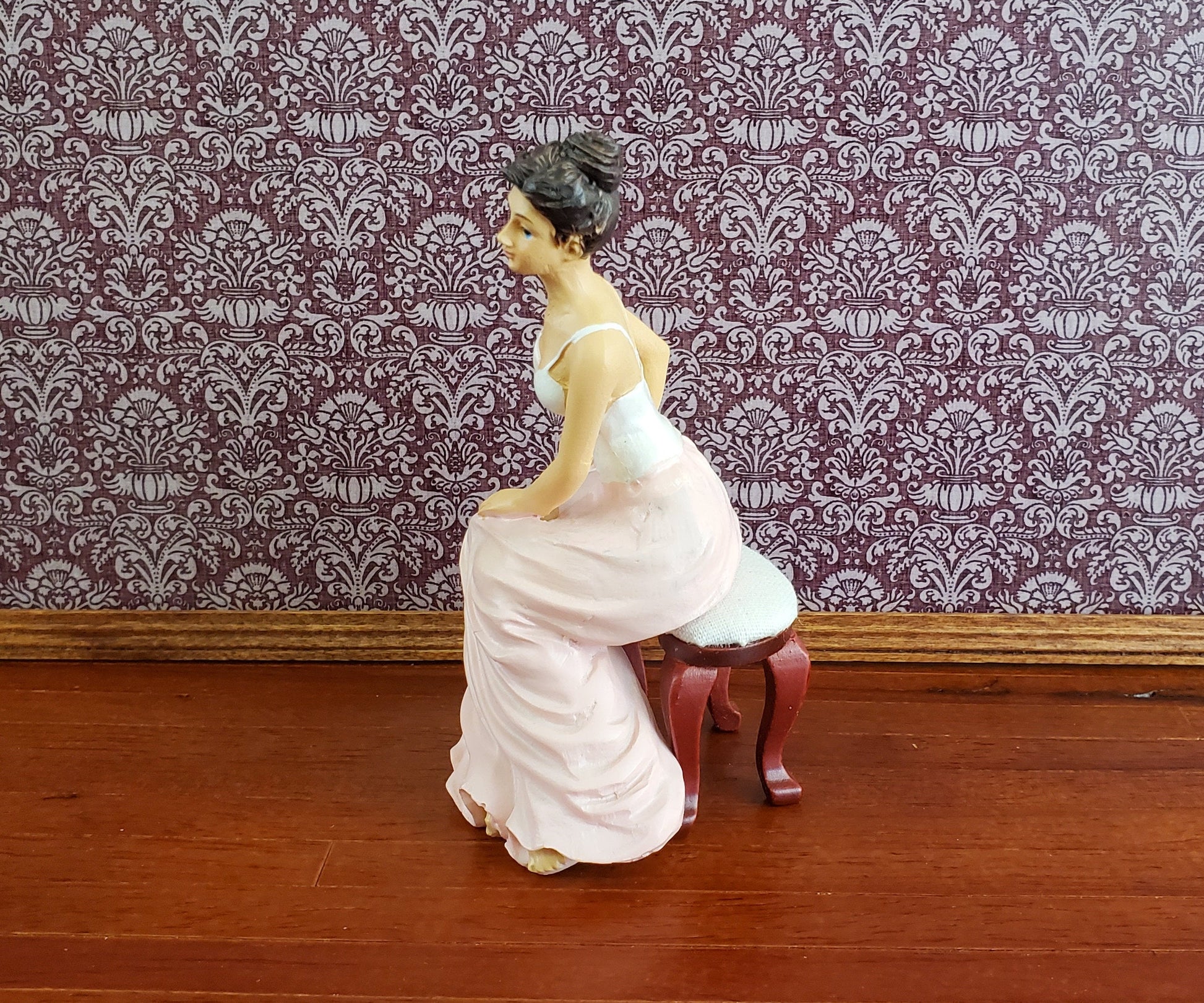 Dollhouse Miniature Seated Victorian Lady in Corset Resin 1:12 Scale SMALL Petite