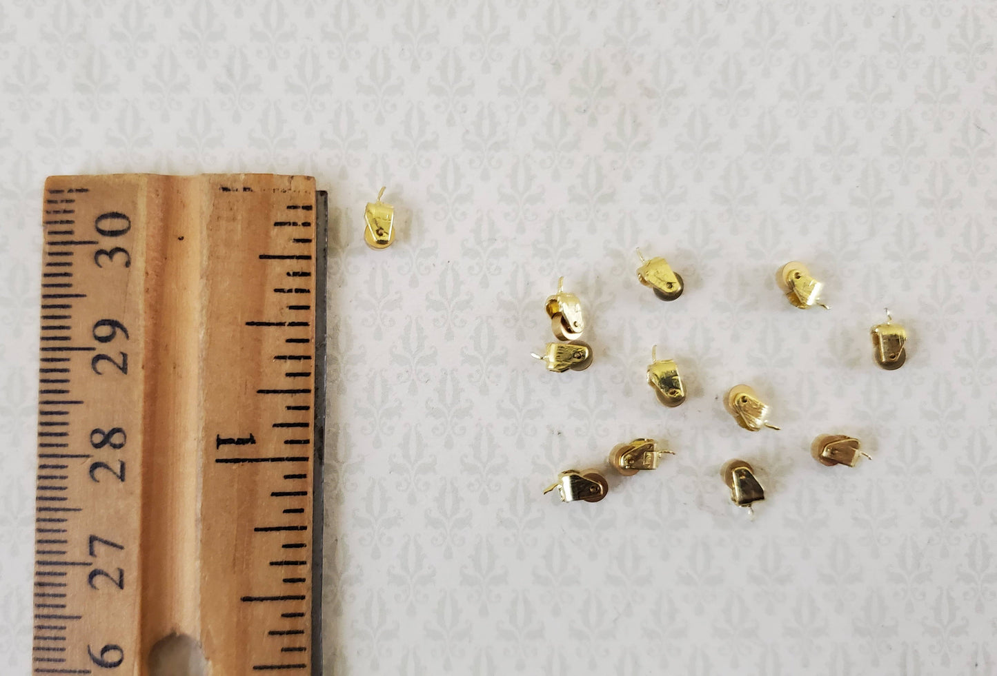 Dollhouse Wheels Casters Tiny Gold Brass Working Set of 12 1:12 Scale Miniature
