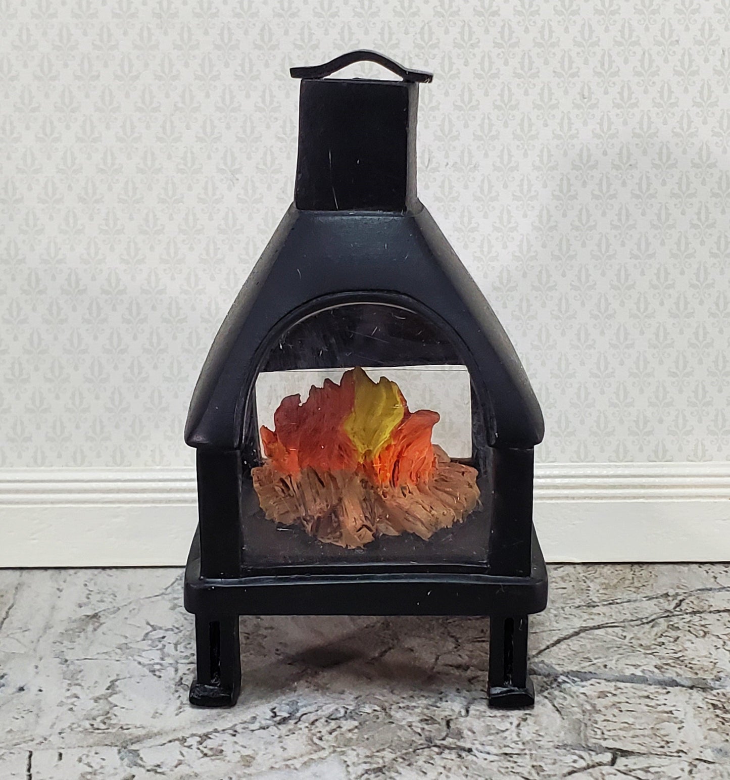 Dollhouse Outdoor Fireplace Fire Pit Modern Style for Patio 1:12 Scale Miniature