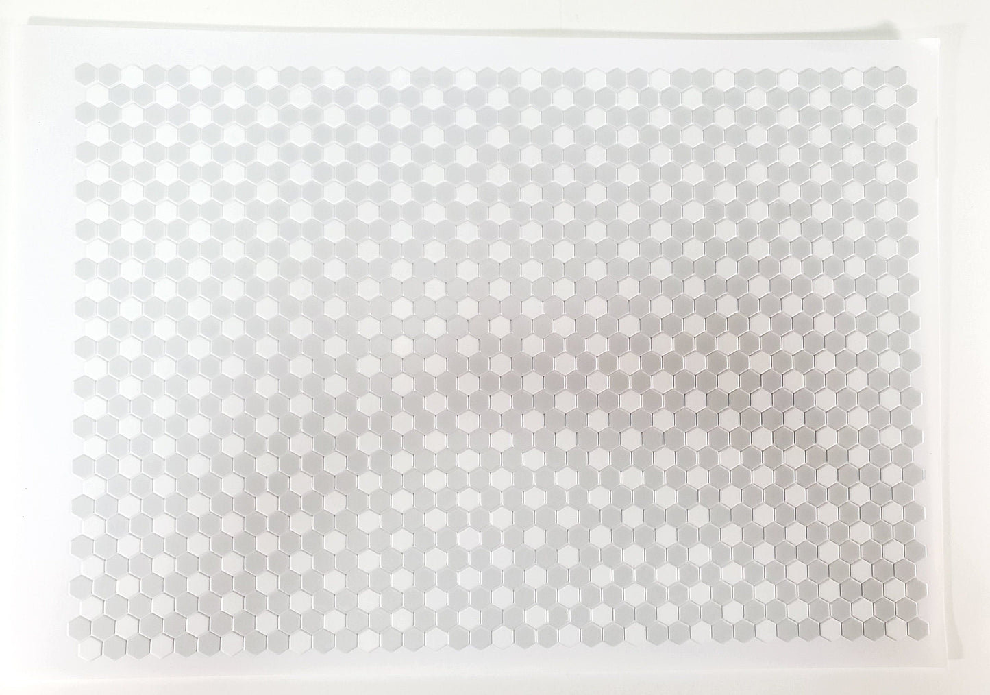 Dollhouse Hexagon Vinyl Tile Flooring Embossed Gray & White 1:12 Scale Miniatures