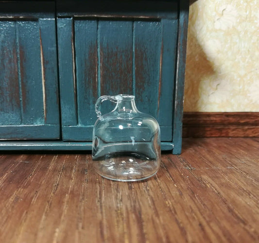 Dollhouse Miniature Carboy or Demijohn Clear Glass Bottle with Handle 1:12 Scale