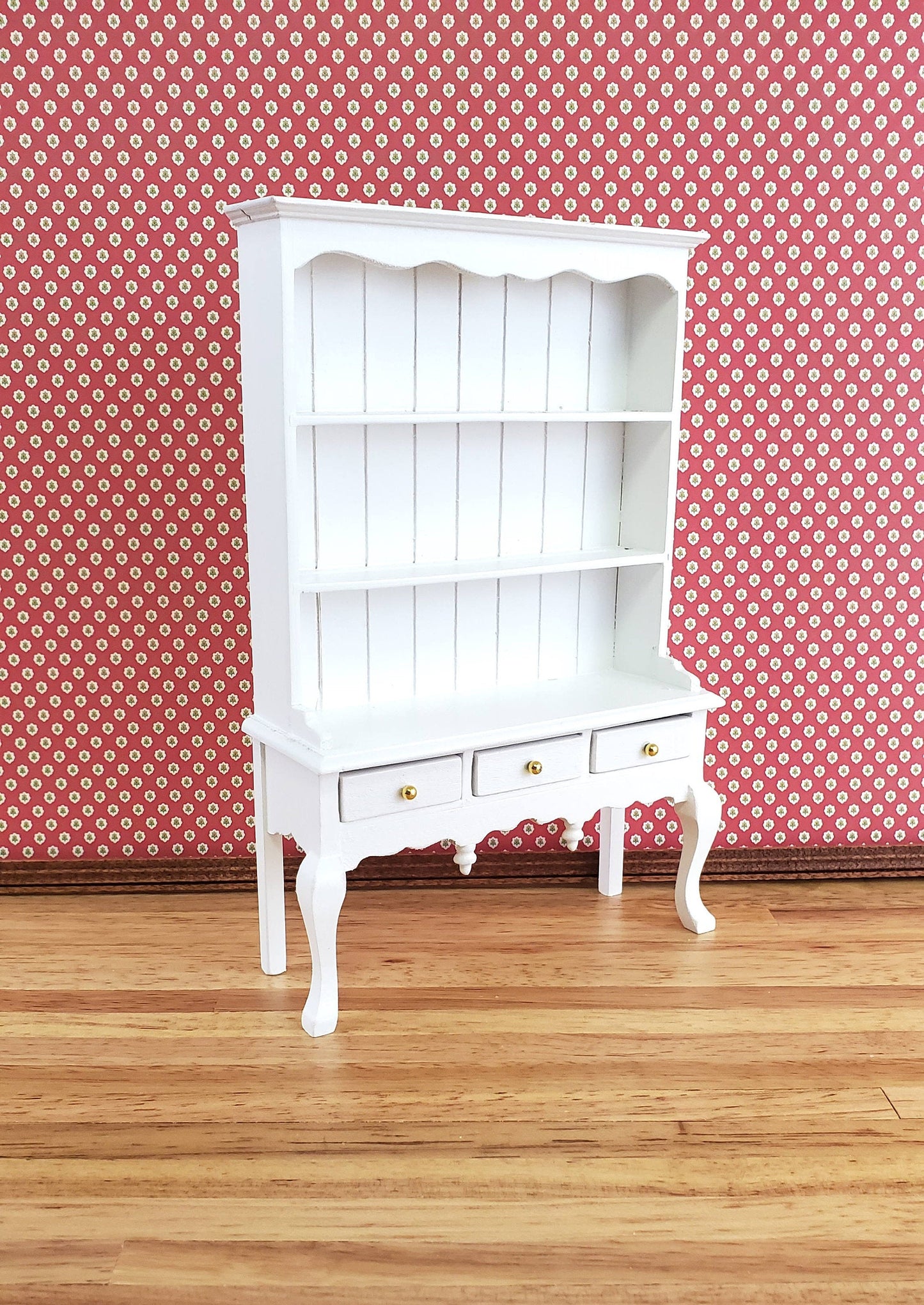 Dollhouse Miniature Queen Kitchen Cupboard Hutch White Anne Style 1:12 Scale Furniture
