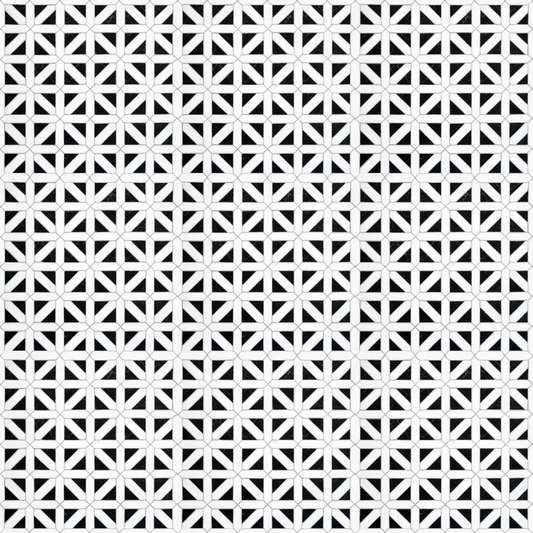 Dollhouse Flooring Black & White Tile 1:12 Scale Floor Wallpaper
