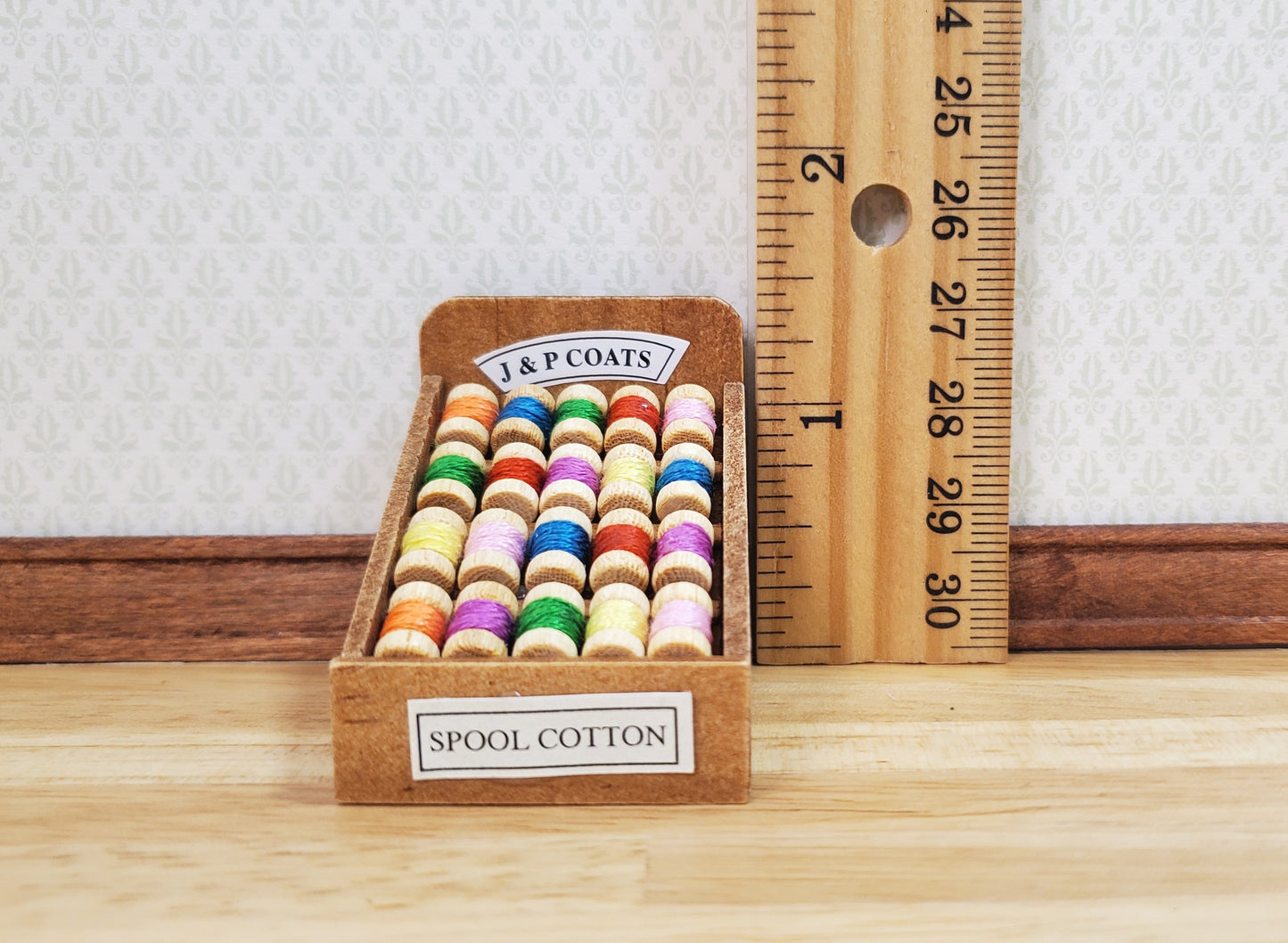 Dollhouse Miniature Spool Thread Stand 1:12 Scale Sewing Accessories