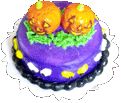 Dollhouse Halloween Twin Pumpkin Cake 1:12 Scale Miniature Dessert Food