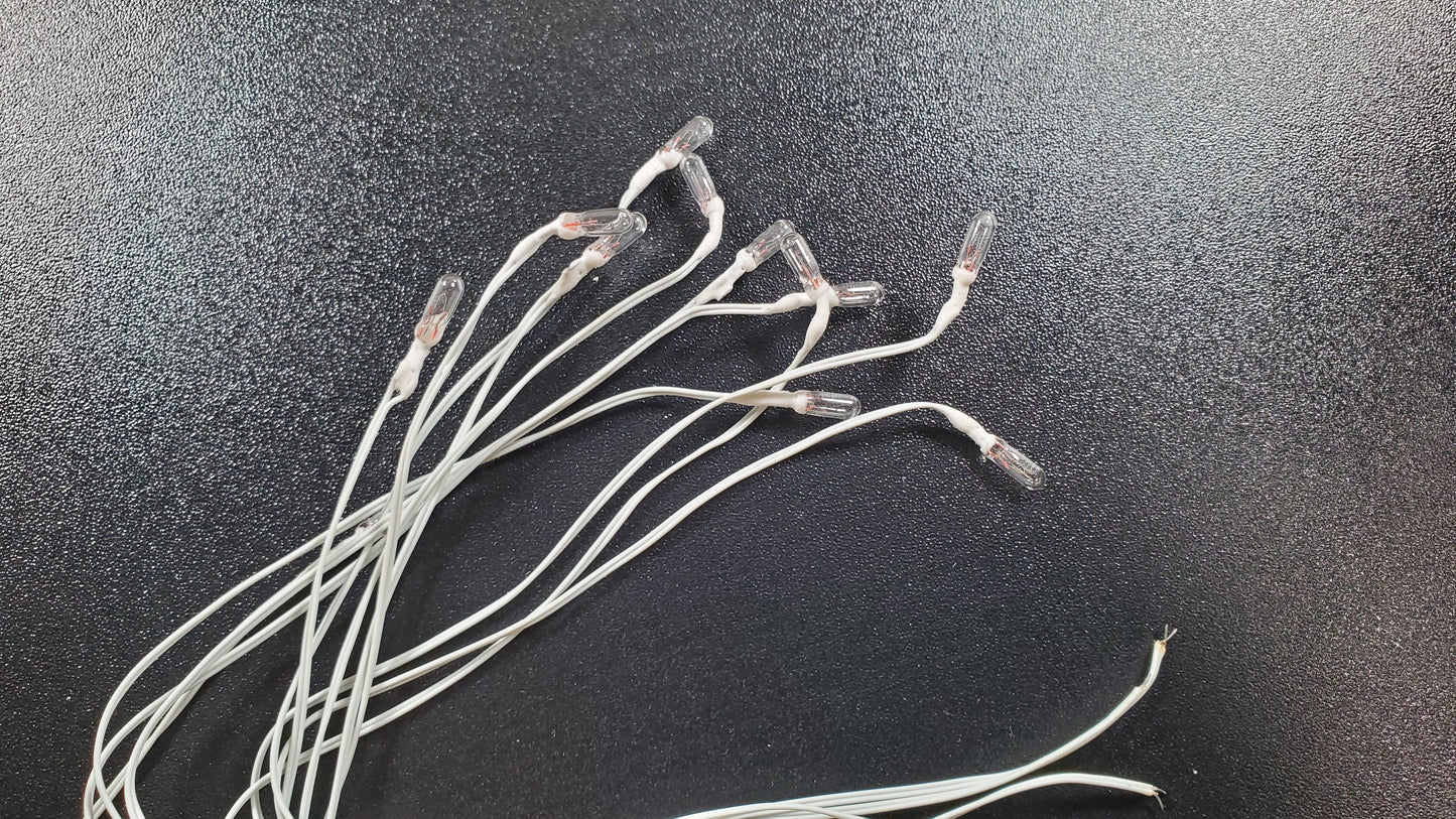 Dollhouse 16V GOW Grain of Wheat Bulb with Wire Set of 10 1:12 Scale HW8102