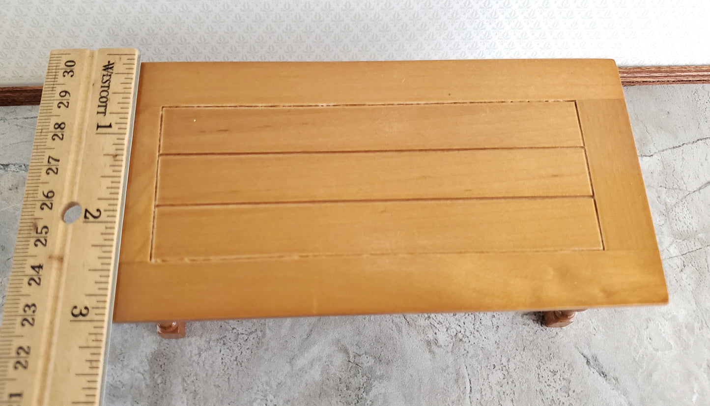 Dollhouse Large Kitchen or Prep Table Light Walnut Finish 1:12 Scale Miniature Furniture
