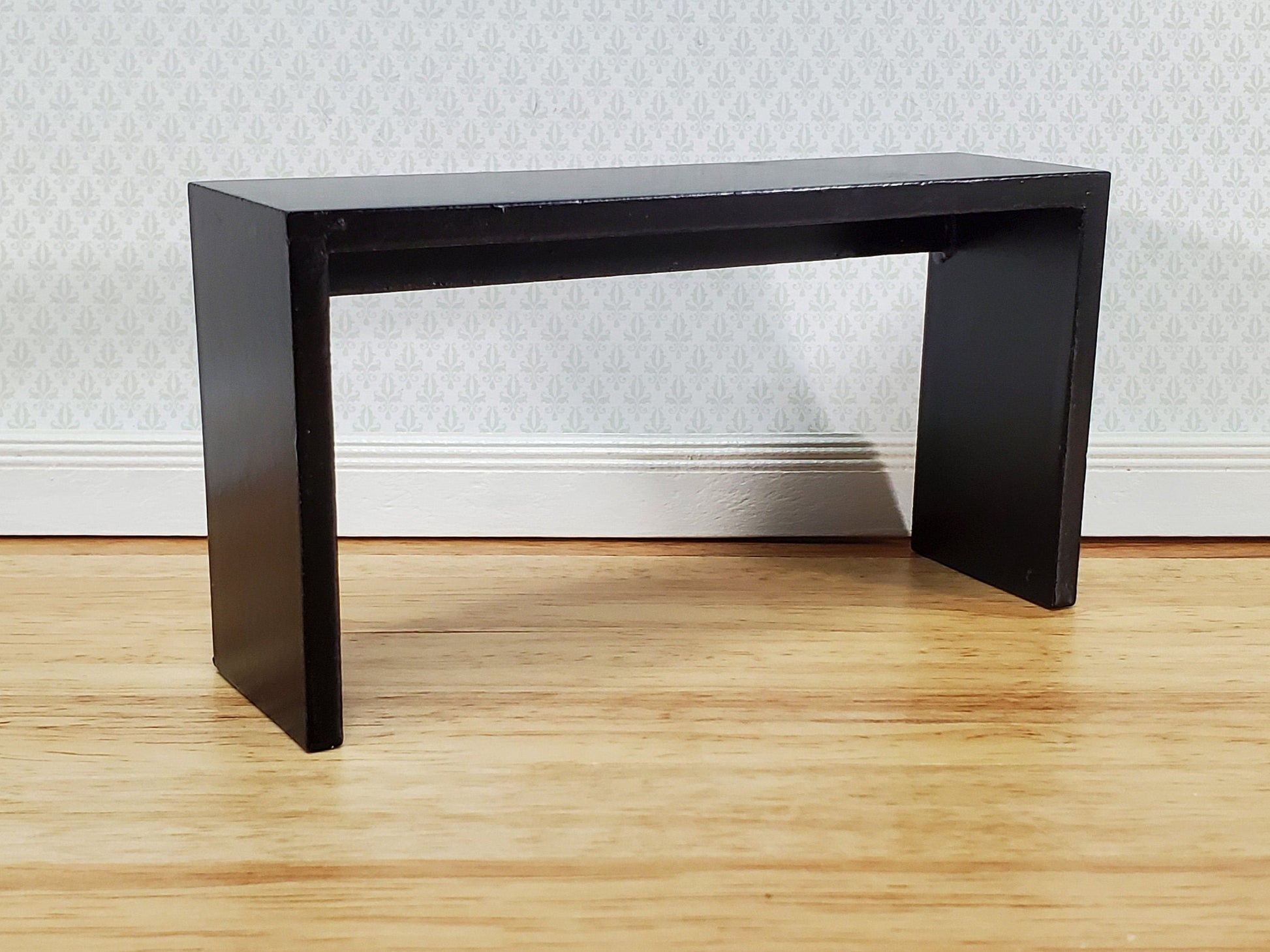 Dollhouse Console or Tall Sofa Table Modern Black 1:12 Scale Miniature Furniture