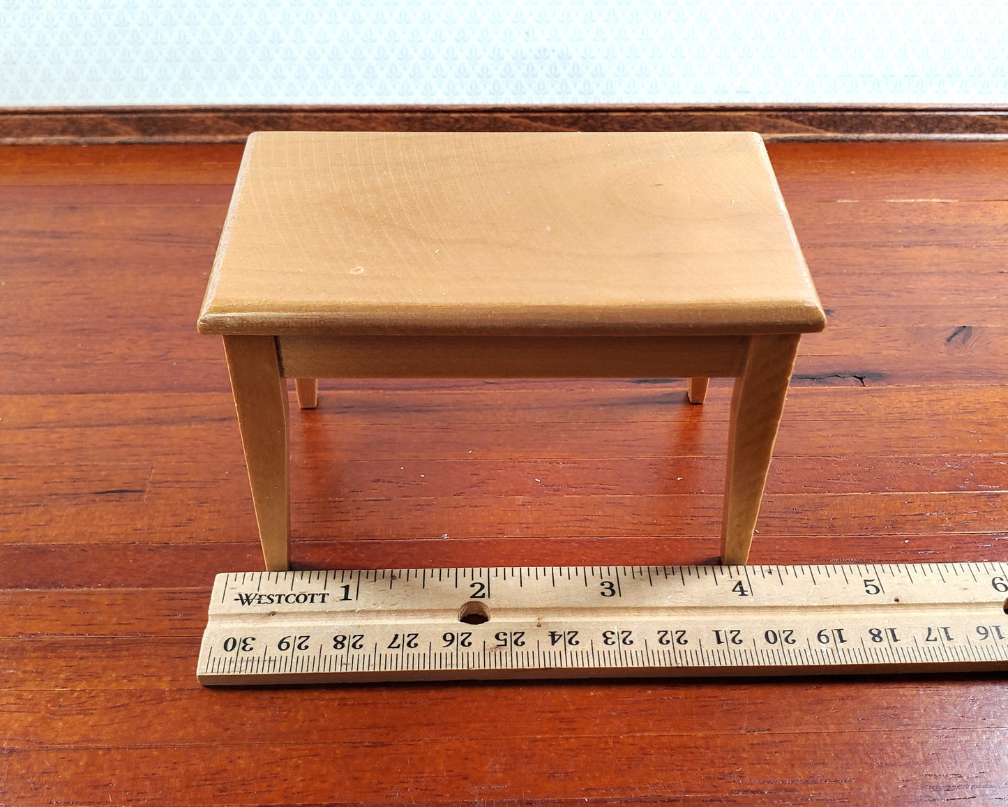Dollhouse Kitchen Set Sink Fridge Table 1:12 Scale Furniture Light Oak Finish