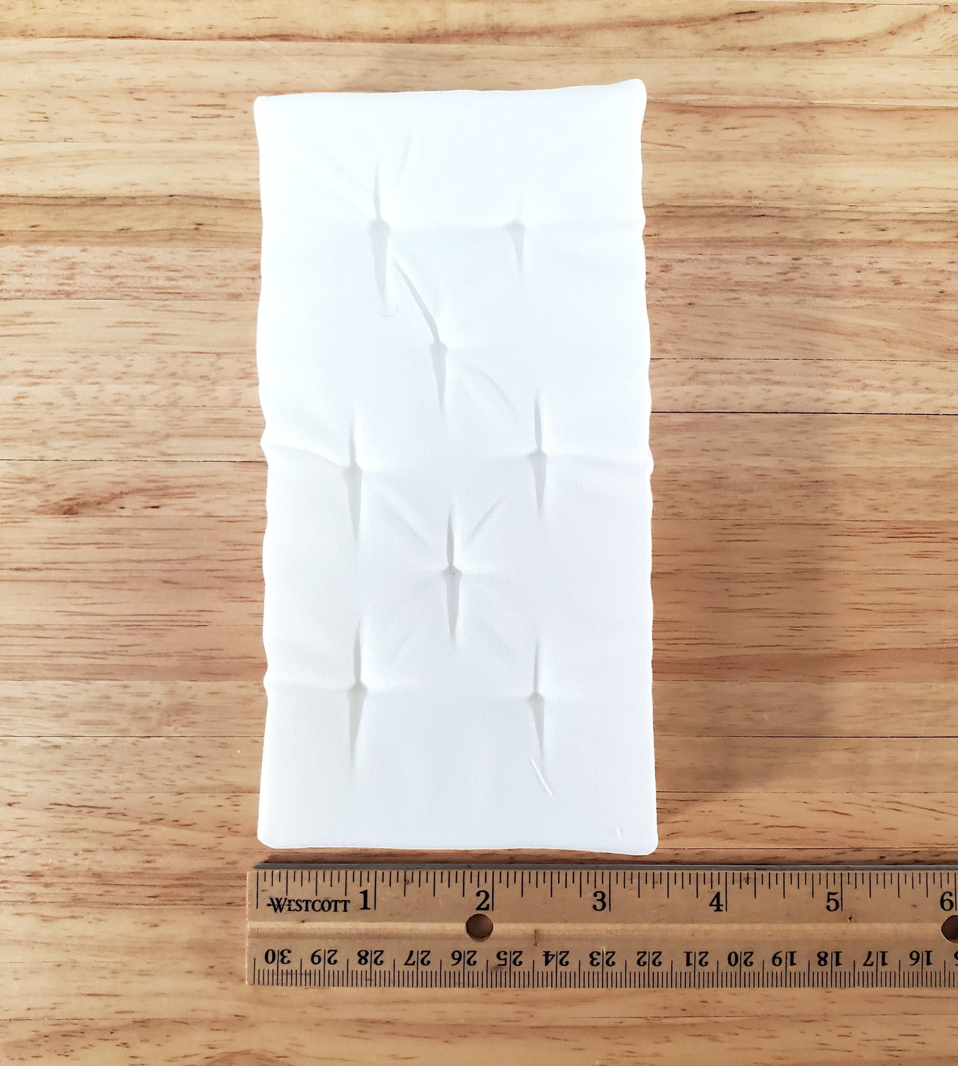 Dollhouse Doll Twin Mattress White Tufted 1:12 Scale Miniature Bedroom 6" Long